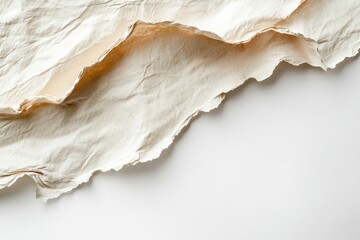 Fototapete - Crinkled handmade paper lying flat, showcasing natural texture and patterns for creative projects and artistic endeavors