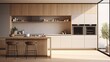 © Global Stock - A photo of a minimalist kitchen with sleek appliance