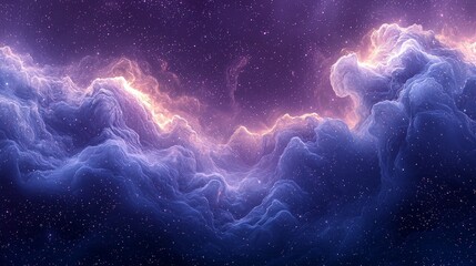 Wall Mural - Ethereal cosmic clouds and stars in a vast purple nebula