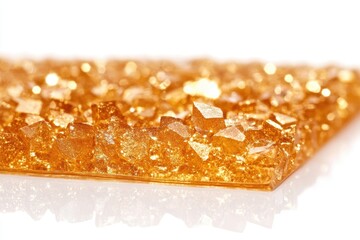 Leinwandbilder - Bright golden glittery surface reflects light, creating a dazzling effect, perfect for festive decorations or creative projects