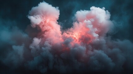 Leinwandbilder - Colorful and dynamic cloud formation evokes a fiery sunset during creative artistic expression