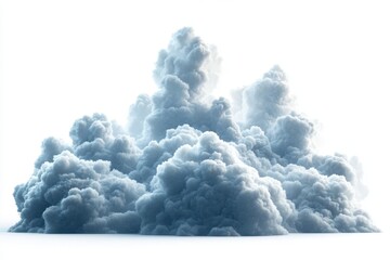 Poster - Soft, fluffy clouds floating in a bright sky during a serene afternoon give a calming atmosphere to the open space above
