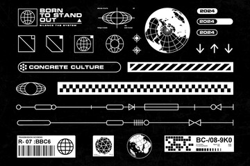 Wall Mural - futuristic cyberpunk interface element technology graphic vector design template