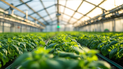 Wall Mural - a smart temperature monitoring system, greenhouse with sensors adjusting environment for plant growt