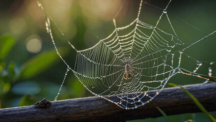 Wall Mural - Delicate spider web design.