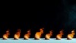 © SatoruArt - Orange flames dance on a light blue surface against a dark background, creating a dramatic contrast