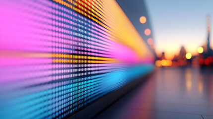 Wall Mural - colorful led light display at night in cityscape