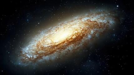 Wall Mural - Beautiful Spiral Galaxy with Stars and Cosmic Dust in the Depths of Space Landscape