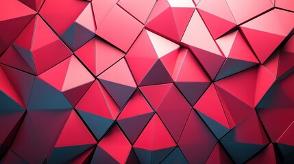 Wall Mural - Abstract red geometric low-poly background