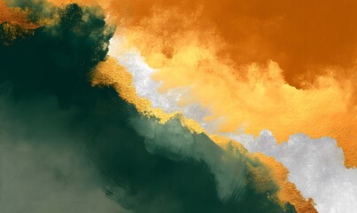 Wall Mural - a striking abstract background with orange as the grounding tone, generative ai