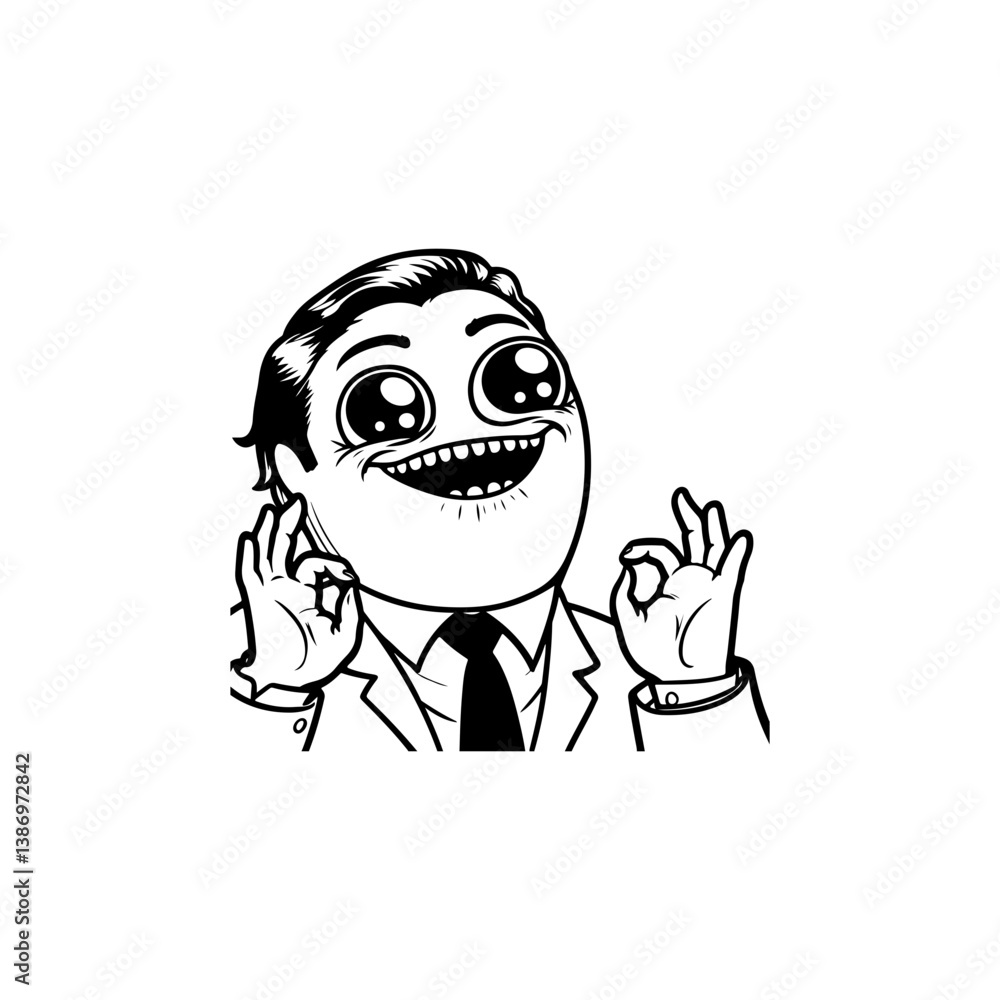 Funny Meme Face Stock Vector | Adobe Stock, image size:1000x1000