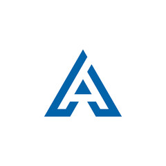 Abstract Triangle Letter A Logo design vector template isolated on white background