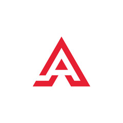 Abstract Triangle Letter A Logo design vector template isolated on white background