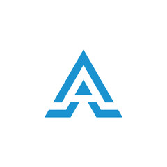 Abstract Triangle Letter A Logo design vector template isolated on white background