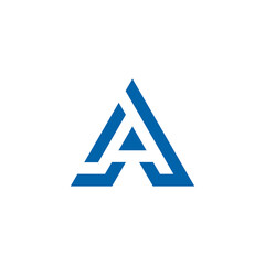 Abstract Triangle Letter A Logo design vector template isolated on white background