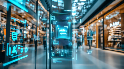 Wall Mural - an ai powered system enhancing online shopping by analyzing user browsing behavior, purchase history