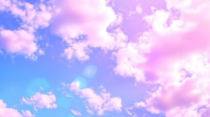 Wall Mural - a vibrant sky filled with fluffy pink and white clouds during sunset.