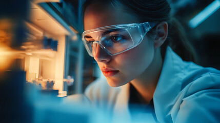 Wall Mural - a bioengineer developing biodegradable medical implants for tissue repair, high-tech lab with real-t