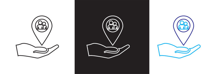 Local Community Support Icon. Vector for websites, mobile interfaces, presentations, banner, visual branding etc. Vector illustration. isolated on white and black background. EPS 10