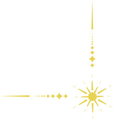 Wall Mural - Celestial magic border. Mystic ornament with sun and stars. Astrology corner element and elegant divider with spiritual symbols. Vintage decoration with esoteric signs.