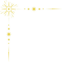 Wall Mural - Celestial magic border. Mystic ornament with sun and stars. Astrology corner element and elegant divider with spiritual symbols. Vintage decoration with esoteric signs.