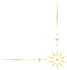 Wall Mural - Celestial magic border. Mystic ornament with sun and stars. Astrology corner element and elegant divider with spiritual symbols. Vintage decoration with esoteric signs.