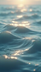 Aufkleber - Sunlit Water Surface with Gentle Waves and Sparkling Reflections - Serene and Tranquil Marine Scene