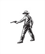 © Durjoy - A Cowboy with a Gun in a Side View Silhouettev