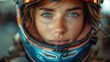 © achmad - Woman in Racing Helmet, Close-up, Motorsports,  Focused Gaze