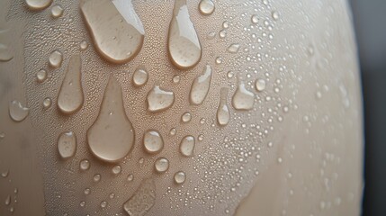 Wall Mural - closeup of water drops on a smooth surface creating a textured and reflective effect