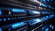 © Art Jabz - Server rack, datacenter, glowing components, background technology