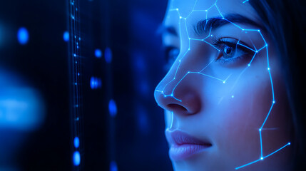 Wall Mural - a machine learning engineer developing facial emotion recognition systems for customer service, tech