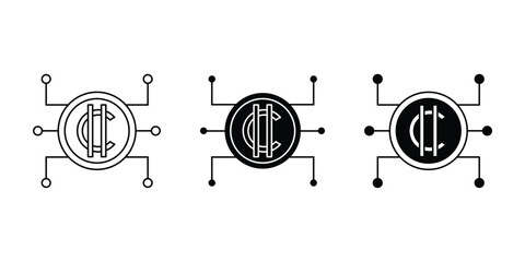 Crypto algorithm icon with sleek, modern style. Ideal for blockchain systems, encryption, and digital security themes. High-quality vector, fully editable and ready for tech projects.