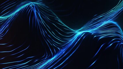 Fototapete - Abstract wave texture with light lines on slow motion background.