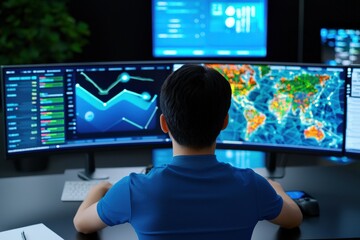 Wall Mural - data science visualization techniques, dynamic dashboards, happy, smile.
