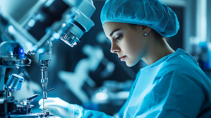 Wall Mural - a medical device engineer developing robotic surgical instruments for minimally invasive procedures,