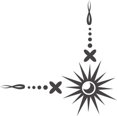 Wall Mural - Mystic celestial border with moon and stars ornaments. Astrologic frame with spiritual elements. Divider and fantasy corner with pattern of esoteric astral decorations.