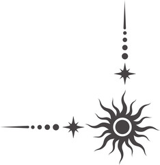 Wall Mural - Mystic celestial border with moon and stars ornaments. Astrologic frame with spiritual elements. Divider and fantasy corner with pattern of esoteric astral decorations.