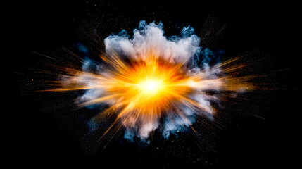 Wall Mural - Bright radiant starburst piercing through space dust and smoke