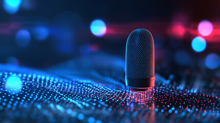 Wall Mural - an ai powered system optimizing voice recognition by analyzing speech patterns, ai-assisted real-tim