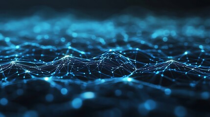 A futuristic circuit board design with vibrant purple and blue lines, lighting up against a dark, techy background, showcasing digital innovation