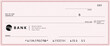 © bibin - Blank money cheque. Bank check. Red Check book template with pattern and empty fields. Currency payment coupon, US dollar check background.
