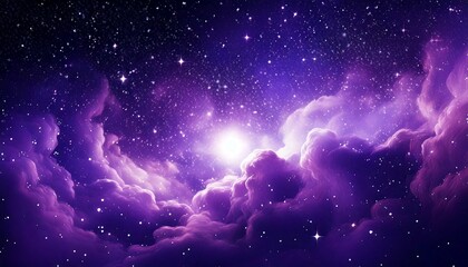 purple abstract cloudy space with bright stardust and nebulae. cosmic background