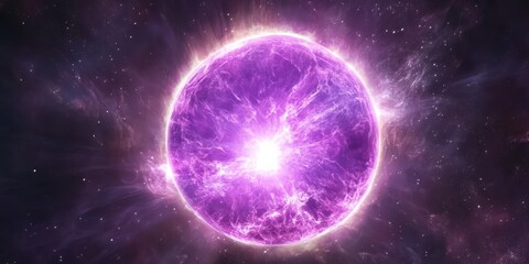 Wall Mural - Exotic Purple Star in Cosmic Radiance. Celestial Wonder Unveiled in Deep Space