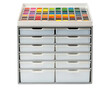 © tnihousestudio - Organizational drawer unit for art supplies on a transparent background