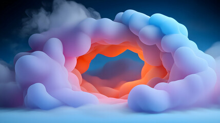 Wall Mural - abstract swirling vortex of vibrant purple blue and orange colors