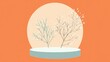 © ronal - Two stylized trees on a pedestal, spring scene, minimal art, for social media