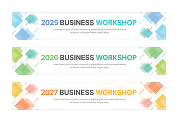 Wall Mural - set of business banner design templates in modern, geometry, abstract shape pattern style for school