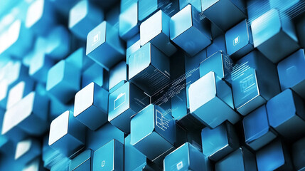 Blue square background