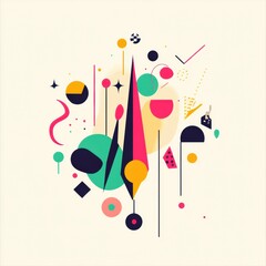 Poster - Modern party-themed logo featuring abstract celebratory icons with vibrant colors and minimalistic typography for festive occasions